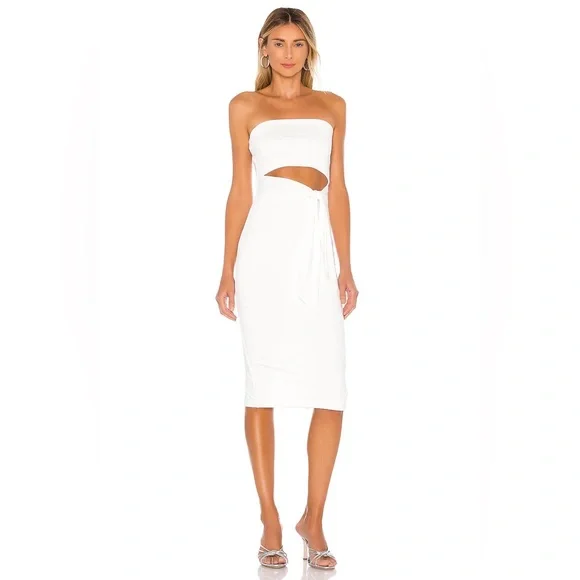superdown | Dresses | Revolve Superdown Sheyla Cutout Strapless Midi  Bodycon Tube Dress White Xl | Poshmark